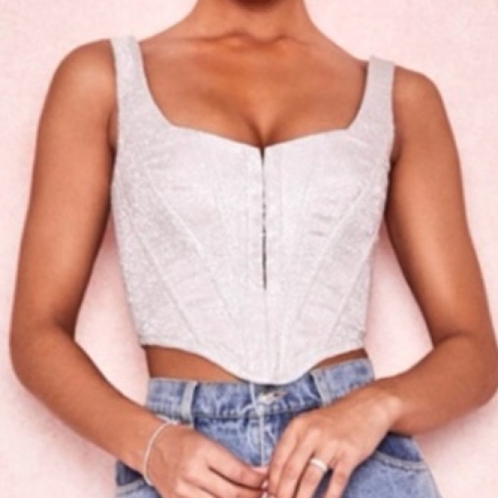 House of CB Blue High Rise Top